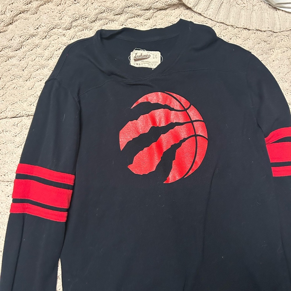 Mitchell & Ness Black and Red Kids Long Sleeve Tee
